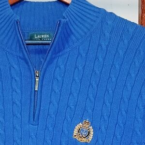 Lauren Ralph Lauren Heavy Cable Knit 1/4 zip Sweater Size XXL